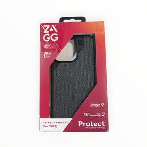 O7. ZAGG‎ London Snap Series Case for Apple iPhone 15 Pro (6.1 2023) - Black Geo